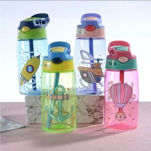 Colorful Kids Water Bottles with Fun Designs 4 PACKS